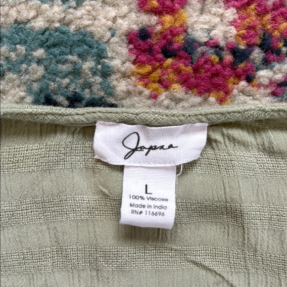 Japna Cream Smocked Ruffled Long Sleeve Blouse - Picture 2 of 5